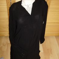 DKNY Kleid Hemdblusenkleid Longbluse schwarz M