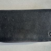Deutsche Bank - Damengeldbörse aus Leder - schwarz 20 cm x 10 cm
