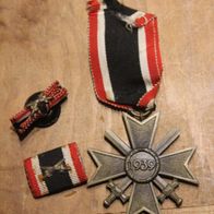 Original Kriegsverdienstkreuz mit Schwerter 2. Klasse o. Hersteller plus Spange (3)