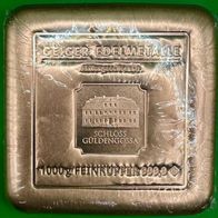 1,0 Kg Kupfer Barren .999 Feinkupfer 1000 g Riegel nummeriert Geiger Güldengossa