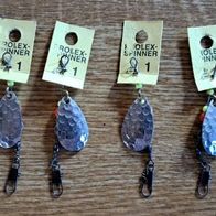 Neu 4 Profi Blinker Prolex Tandem Spinner Blinker F: Silber Gr: 1 Forelle Barsch