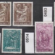 Vatikanstaat Mi. Nr. 492 (2-fach) + 493 + 495 + 514 o <