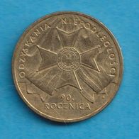 Polen 2 Zloty 2008 90 Jahre Unabhängigkeit Polens