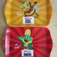 Zwei kleine Werbe- Tablett`s von Kellogg`s Vintage *
