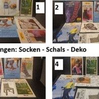 Anleitungs Sets verschiedene: Socken, Schals, Deko