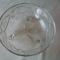 Glasschale Glasschüssel Obstschale mit Füßchen mittelgroß