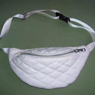 Bauchtasche Weiß Kunstleder Gürteltasche Tasche Hüfttasche Steppmuster