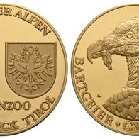 Innsbruck Tirol vergoldete Medaille o.J. Bartgeier/Wappen 39.14 g