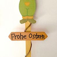 Gartenstecker Holzfigur Hase Ostern Gartendeko Beetstecker, ca. 57 cm