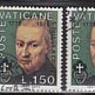 Vatikanstaat Mi. Nr. 672 + 673 (2-fach) + 674 Todestag des hl. Paul vom Kreuz o <