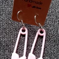Modeschmuck Große Nadel Ohrringe / Rosa
