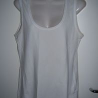 H&M Shirt Top Ärmellos Weiß Gr. M Basic Baumwolle