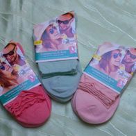 3 Paar Damen Sommer Söckchen Socken Rollrand Farbe rosa Gr. 35 bis 38