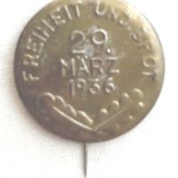 Abzeichen Freiheit und Brot 29. März 1936 Reichstagswahl