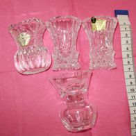 4 x Bleikristall Vasen Mini transparent NEU