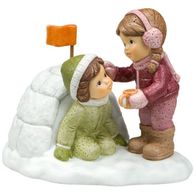 Goebel Nina & Marco "Heißer Kakao für Dich" Schöner weißer Winter Iglu Im Garten NEU