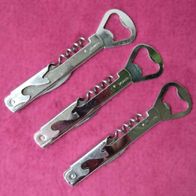 3 x Kellnerbesteck WENCO Korkenzieher mit Kapselheber Flaschenöffner Kellnermesser