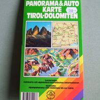 Panoramakarte Autokarte Tirol Dolomiten 1:460.000 Alpenpanorama v. Bodensee - Adria