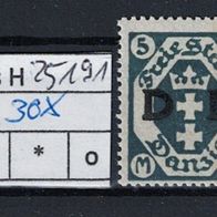 Los H25191: Danzig Dienst Mi. 30 X * *