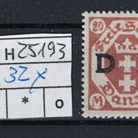 Los H25193: Danzig Dienst Mi. 32 Y * *