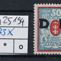 Los H25194: Danzig Dienst Mi. 33 X * *