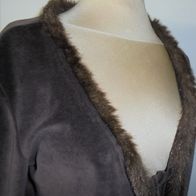 Cardigan Felljacke Samtjacke Street One Gr.40 dunkelbraun * *