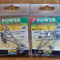 Neu! 10 Cormoran Power Spinnwirbel Größe: 60 Wirbel Karabiner Verbinder Spinner