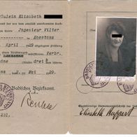 Führerschein einer Frau für einen Kraftwagen 1929