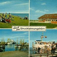 25845 Nordstrand - Strucklahnungshörn 4 Ansichten Badestrand - Gaststätte , Hafen