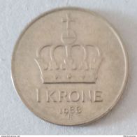 Norwegen, Jahr 1988, gebraucht; 1 Krone