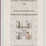 Ersttagsblatt Berlin 1/1983 Historische Straßenpumpen