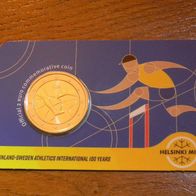 Finnland 2025 offizielle "Coincard" 2 Euro "100 Jahre finnisch-schwedische Athletik"