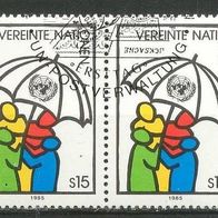 Vereinte Nationen (UNO) Wien Mi. Nr. 50 (2-fach) Menschen unter Schirm o <