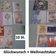 2 x je 10 Glückwunsch+Weihnachtskarten mitUmschlag neu auch EINZE