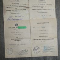Original 4er Urkunden-Gr, Gefr. vom 1./Gren. Rgt. 132 EK Ur. Hoch u. Deutschmeister