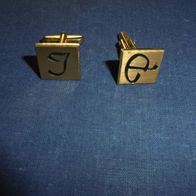 Manschettenknöpfe mit Gravur J P Modeschmuck gold *