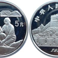 China Silbermünze 5 Yuan 1993 PP/ Proof - Terrakotta Armee