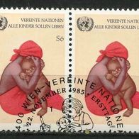 Vereinte Nationen (UNO) Wien Mi. Nr. 54 (2-fach) Kampagne gg. Kindersterblichkeit o <