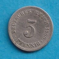 Kaiserreich 5 Pfennig 1900 A