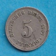 Kaiserreich 5 Pfennig 1907 A