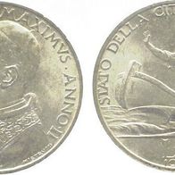 Vatikan Silber 5 Lire 1940 Papst Pius XII. (1939-1958) Stgl.