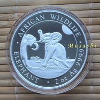 2 Oz Somalia Elefant Silber 2024 African Wildlife (original gekapselt) st
