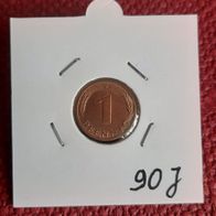 1 Pfennig Münze der BRD 1990 J