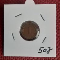 1 Pfennig Münze der BRD 1950 J