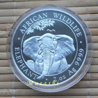 2 Oz Somalia Elefant Silber 2021 African Wildlife (original gekapselt) st
