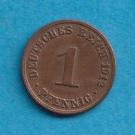 Kaiserreich 1 Pfennig 1912 A