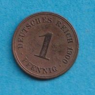 Kaiserreich 1 Pfennig 1900 A