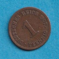 Kaiserreich 1 Pfennig 1907 D
