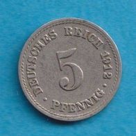 Kaiserreich 5 Pfennig 1912 A