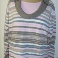 Pullover Strick mit Einsatz Gr.48 gestreift *